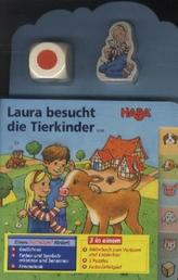 Laura besucht die Tierkinder (Rahmenpuzzle), m. Holzwürfel u. -figur