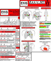 EKG Basic Set - Herzrhythmusstörungen, EKG Auswertung & Anleitung, 3 Medizinische Taschen-Karten