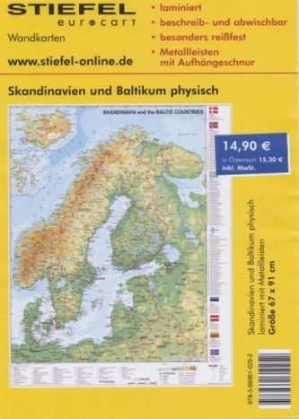 Stiefel Wandkarte Kleinformat Skandinavien und Baltikum physisch. Stiefel Wandkarte Kleinformat Scandinavia and the Baltic Count Stiefel Wandkarte Kleinformat Skandinavien und Baltikum physisch. Stiefel Wandkarte Kleinformat Scandinavia and the Baltic Count