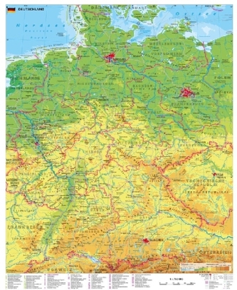 Stiefel Wandkarte Großformat Deutschland physisch Stiefel Wandkarte Großformat Deutschland physisch