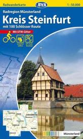 BVA Radwanderkarte Radregion Münsterland, Kreis Steinfurt mit 100 Schlösser Route