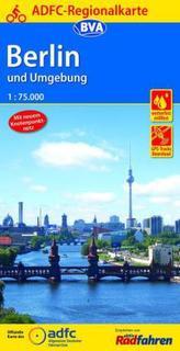 ADFC-Regionalkarte Berlin und Umgebung mit neuem Knotenpunktnetz 1:75.000, reiß- und wetterfest, GPS-Tracks Download