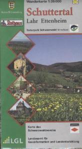 Topographische Wanderkarte Baden-Württemberg Schuttertal, Lahr, Ettheim