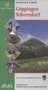 Topographische Wanderkarte Baden-Württemberg Göppingen, Schorndorf