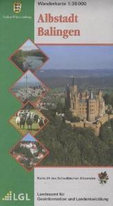 Topographische Wanderkarte Baden-Württemberg Albstadt, Balingen