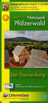 Topographische Karte Rheinland-Pfalz Naturpark Pfälzerwald. Bl.1