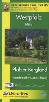 Topographische Karte Rheinland-Pfalz Westpfalz Mitte