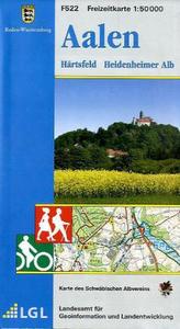 Topographische Freizeitkarte Baden-Württemberg Aalen, Härtsfeld, Heidenheimer Alb