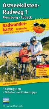 PublicPress Leporello Radwanderkarte Ostseeküsten-Radweg 1 Flensburg-Lübeck
