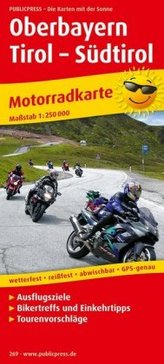 PublicPress Motorradkarte Oberbayern - Tirol - Südtirol