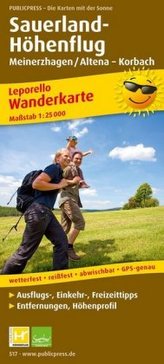 PublicPress Leporello Wanderkarte Sauerland Höhenflug, Meinerzhagen / Altena - Korbach