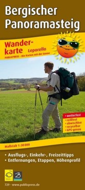 PublicPress Leporello Wanderkarte Bergischer Panoramasteig PublicPress Leporello Wanderkarte Bergischer Panoramasteig