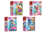 Minipuzzle 54 dílků Dobrodružný svět princezen 4 druhy (v krabičce 9x6.5x4cm) 1 baleni