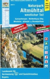 Topographische Karte Bayern Naturpark Altmühltal, Westlicher Teil