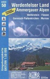 Topographische Karte Bayern Werdenfelser Land, Ammergauer Alpen