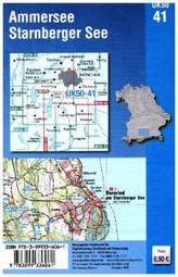 Topographische Karte Bayern Ammersee, Starnberger See, München-Süd