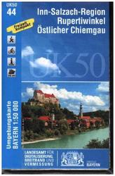 Topographische Karte Bayern Inn-Salzach-Region, Rupertiwinkel, Östlicher Chiemgau