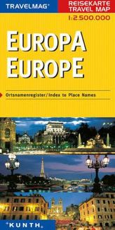 Travelmag Reisekarte Europa. Europe