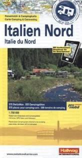 Promobil Reisemobil- & Campingkarte Italien Nord. Promobil Carte Camping & Caravaning Italie du Nord. Promobil Carte die campegg