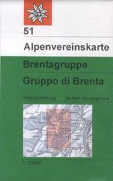 Alpenvereinskarte Brentagruppe. Gruppo di Brenta