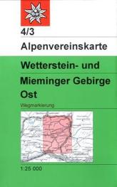 Alpenvereinskarte Wetterstein- und Mieminger Gebirge Ost