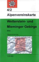 Alpenvereinskarte Wetterstein- und Mieminger Gebirge Mitte