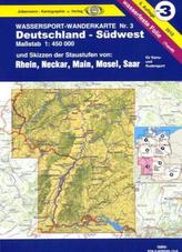 Jübermann Wassersport-Wanderkarte Deutschland-Südwest