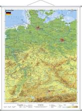 Stiefel Wandkarte Kleinformat Deutschland, physisch, mit Metallstäben