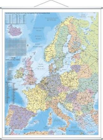 Stiefel Wandkarte Großformat Europa, Organisationskarte, mit Metallstäben Stiefel Wandkarte Großformat Europa, Organisationskarte, mit Metallstäben