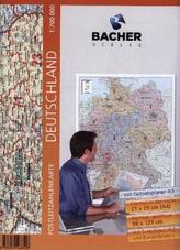 Bacher Postleitzahlenkarte Deutschland, gefalzt