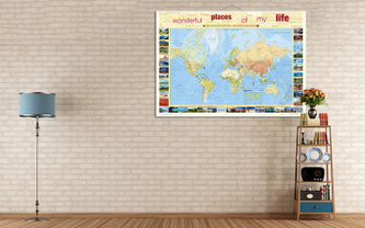 Places of my Life, Poster Weltkarte, foliert und beleistet, inkl. Neoballs Places of my Life, Poster Weltkarte, foliert und beleistet, inkl. Neoballs