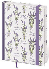 Diář 2021: Vario Lavender, B6 týdenní, 120x165, s gumičkou