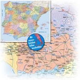Bacher Postleitzahlen-Karte Spanien / Portugal, Posterkarte. Bacher Postal Codes Spain / Portugal, Poster Map