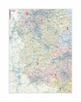 Bacher Postleitzahlenkarte Rheinland-Pfalz, Saarland, Posterkarte