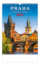 Kalendář 2021 nástěnný: Praha/Prague/Prag, 315x450