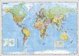 Stiefel Wandkarte Kleinformat Weltkarte politisch, deutschsprachig, ohne Metallstäbe