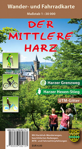 Der mittlere Harz, Wander- und Fahrradkarte