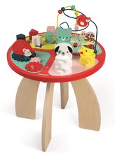 Dřevěný hrací stolek s aktivitami na jemnou motoriku Baby Forest Janod od 1 roku