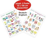 Das bunte Kinder-ABC + Meine tierischen Zahlen, Deutsch/Englisch, 2 Poster