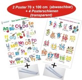 Das bunte Kinder-ABC + Meine tierischen Zahlen von 1-20, 2 Poster + 4 Posterschienen