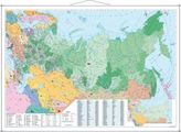 Stiefel Wandkarte Großformat Russland und osteuropäische Staaten, englische Ausgabe, mit Metallstäben