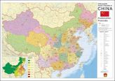 Stiefel Wandkarte Großformat China, Postleitzahlen, ohne Metallstäbe