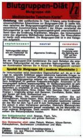 Blutgruppen-Diät - Blutgruppe AB, Medizinische Taschen-Karte