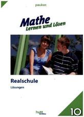 Mathe - Lernen und Lösen, Realschule Klasse 10, Lösungen
