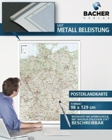 Bacher Straßenkarte Deutschland, physisch, Posterlandkarte