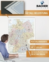 Bacher Postleitzahlen-Karte Deutschland, Posterlandkarte beschichtet