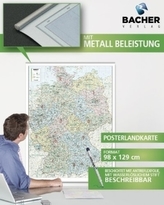 Bacher Organisations-Karte Deutschland, Posterlandkarte, beschichtet