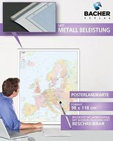 Bacher Postleitzahlenkarte Europa, Posterlandkarte