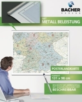 Bacher Organisations-Karte Deutschland Süd, Posterlandkarte, beschichtet