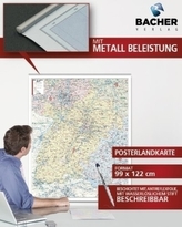 Bacher Postleitzahlenkarte Baden-Württemberg, Posterkarte, beschichtet